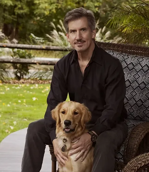 Dr. Peter A. Zahos with his dog